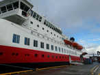 Наш паром MS Nordnorge (Северная Норвегия) на посадке в порту Киркенеса