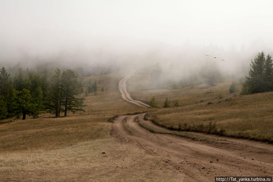 Куда-то в туман уводит нас дорога Остров Ольхон, Россия