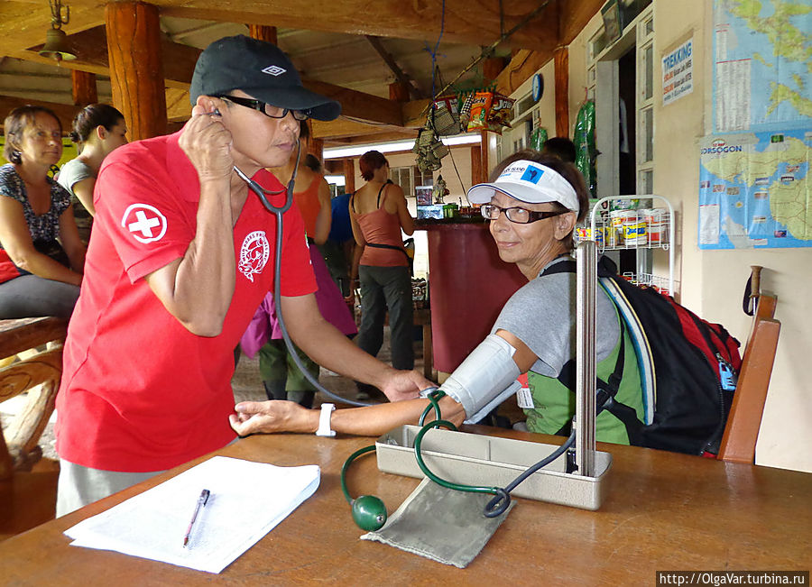 Потом за дело берется Марвин. Он, как врач, проверяет давление у каждого, и, не обнаружив явно немощных и больных, дает «добро» к началу похода. Такой основательный подход я вижу впервые. Потом за дело берется Марвин. Он, как врач, проверяет давление у каждого, и, не обнаружив явно немощных и больных, дает «добро» к началу похода. Такой основательный подход я вижу впервые.