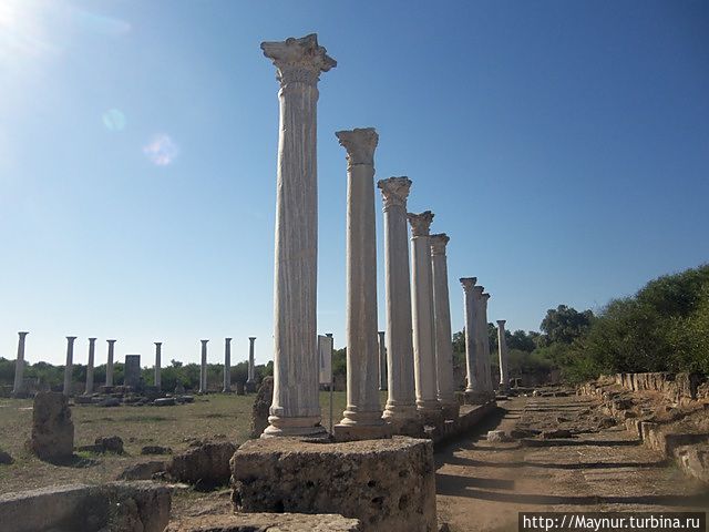 В процессе раскопок эти колонны были подняты и расставлены по своим местам. Смотрятся очень величественно и являются визитной карточкой Кипра. Кипр
