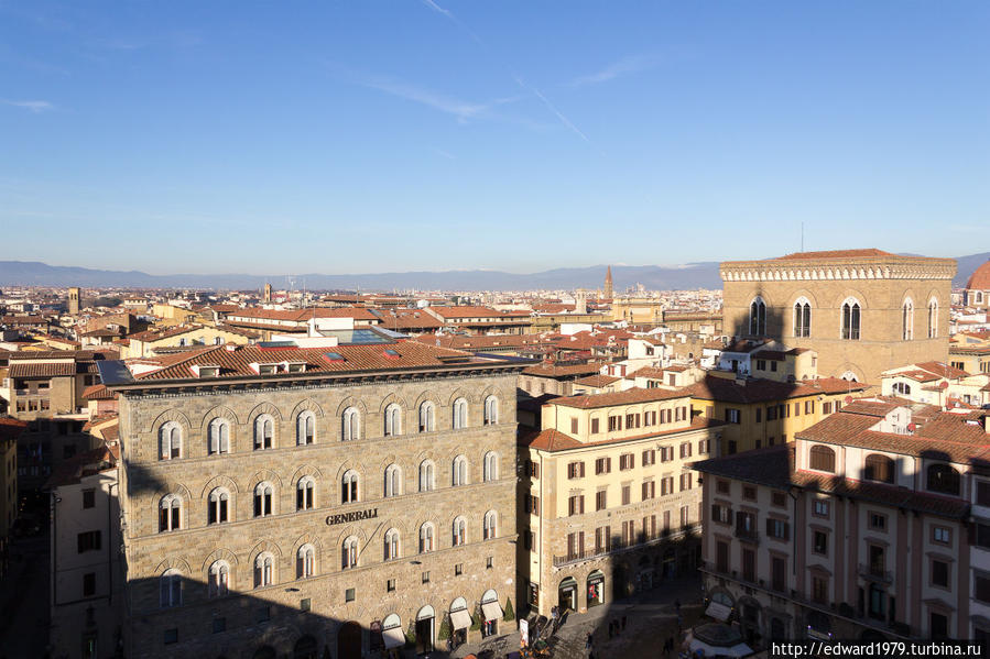 Флоренция с  башни Палаццо Веккьо Флоренция, Италия