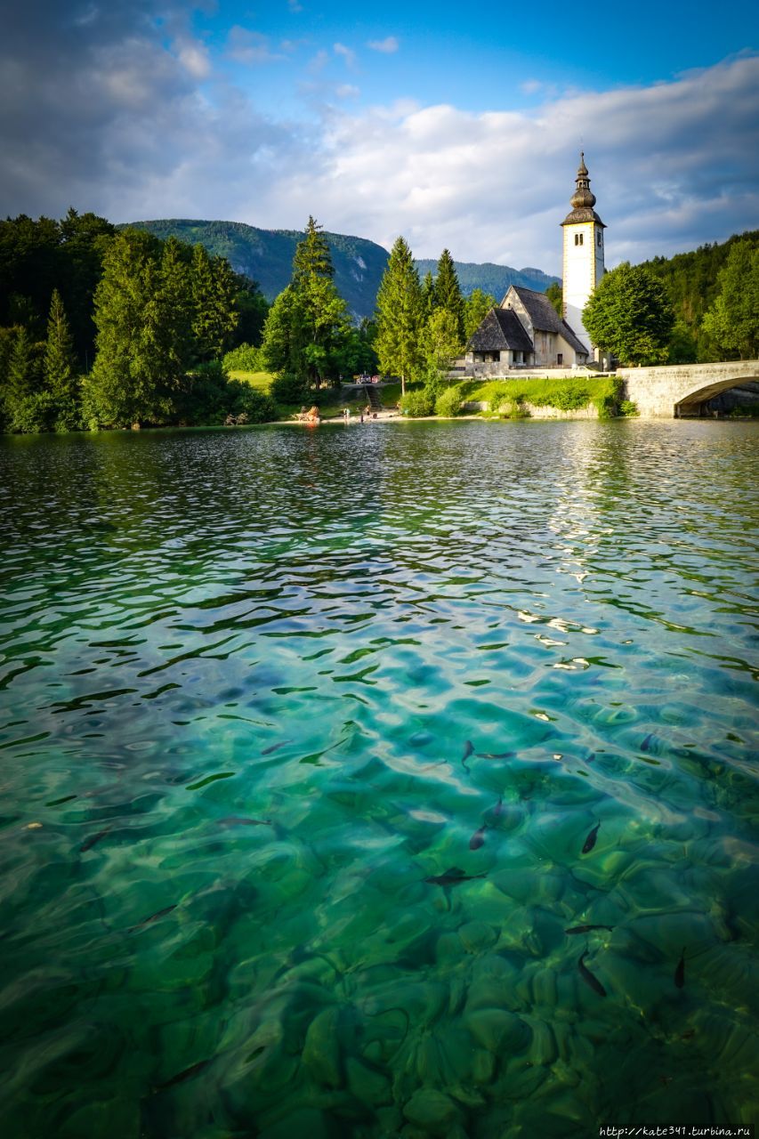 Озеро Бохинь и его окрестности Бохиньска Бистрица, Словения