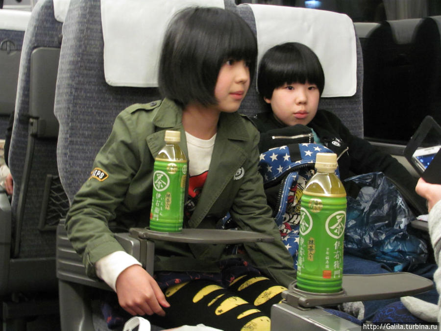 Сестричка с братом в поезде. Япония