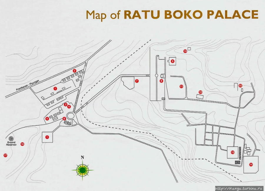 Дворец Рату Боко. Схема.Из интернета Джокьякарта, Индонезия