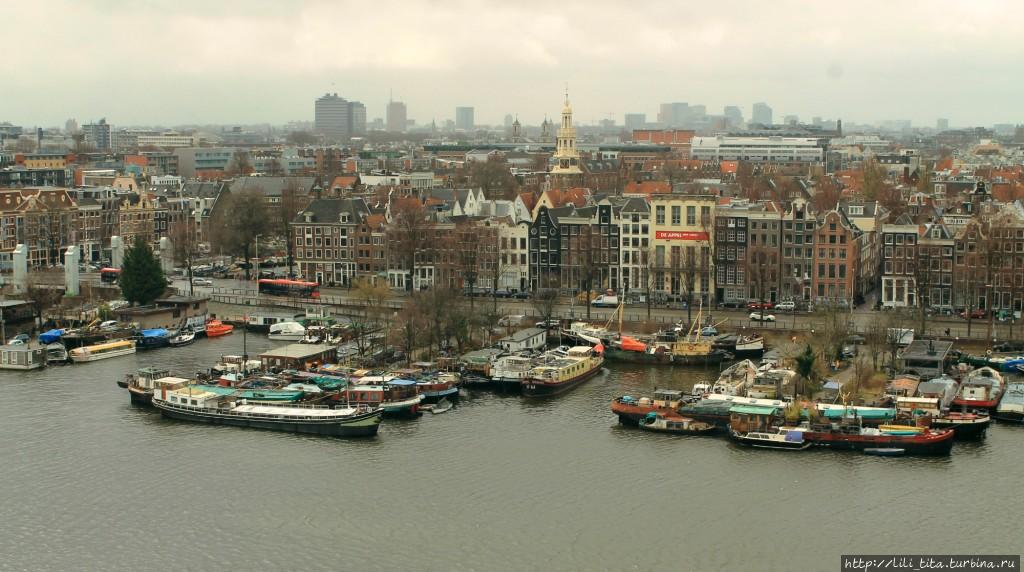 Вид на Амстердам с высоты птичьего полета. Амстердам, Нидерланды