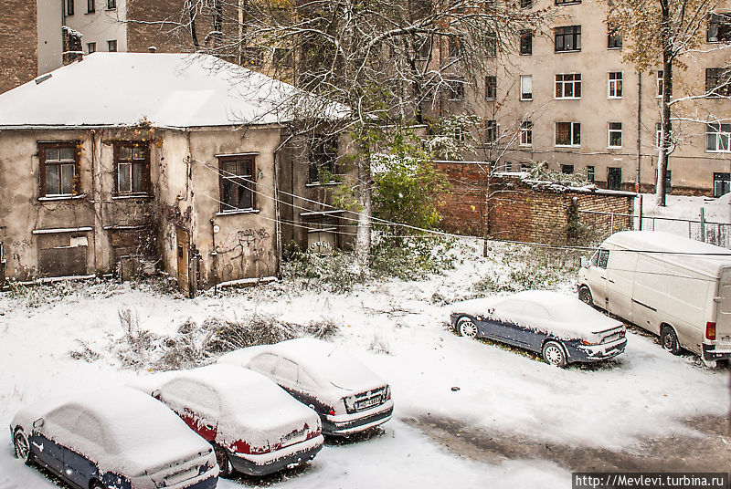 В Риге первый снег Рига, Латвия