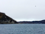 Местной чайке долететь из Порта Байкал (слева) в Листвянку (справа) через Ангару не проблема
