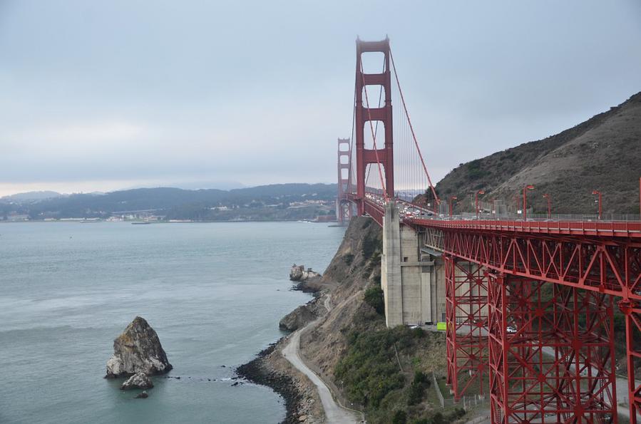 Вид на мост Золотые Ворота Сан-Франциско, CША