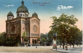 Главная синагога Ландау, открыта в 1884 году, сгорела в 1938. foto Internet