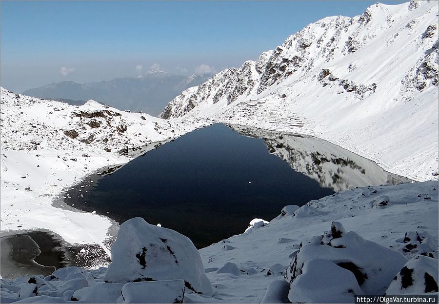 Озеро Госайкунда. Разыгравшаяся накануне метель полностью изменила виды, окружавшие озеро Госайкунд, Непал