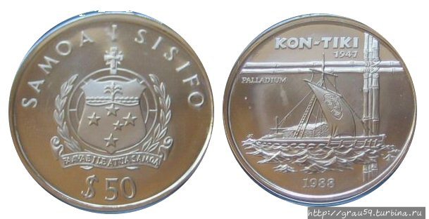 Монеты из палладия Тонга