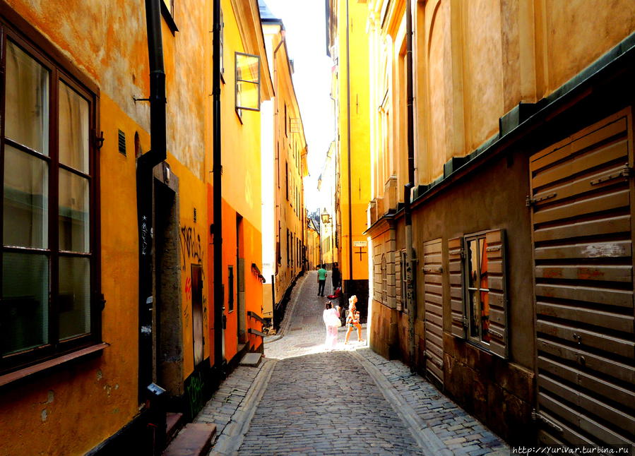 Типичная улочка в Старом городе Стокгольм, Швеция