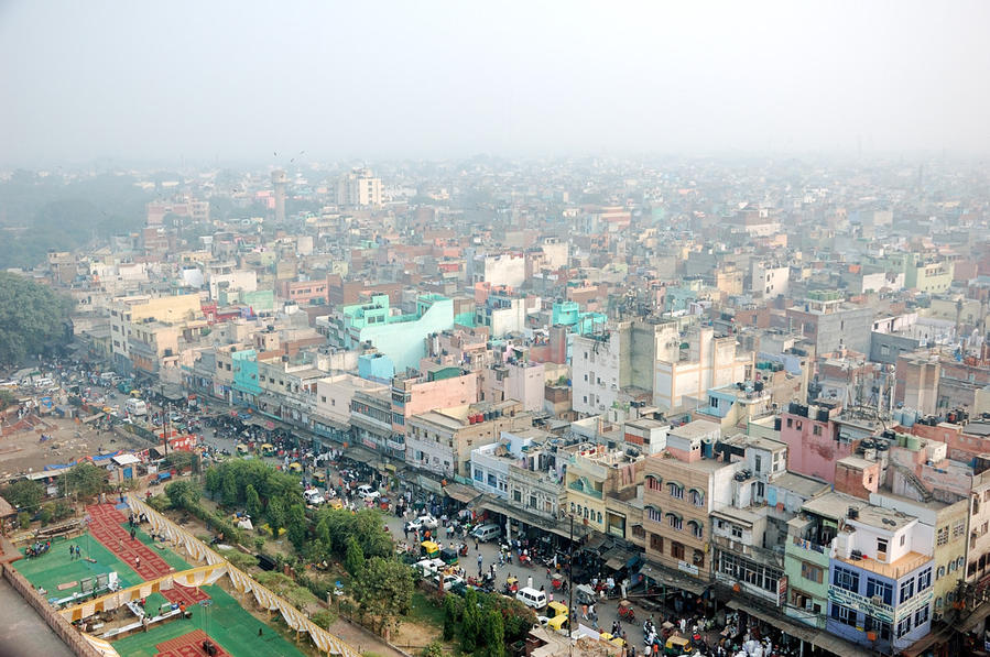 Вид с минарета на город Дели, Индия