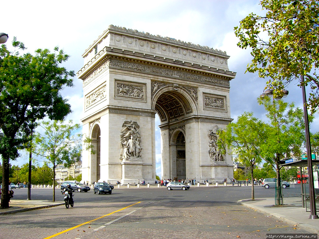 Триумфальная арка. Фото из интернета Париж, Франция