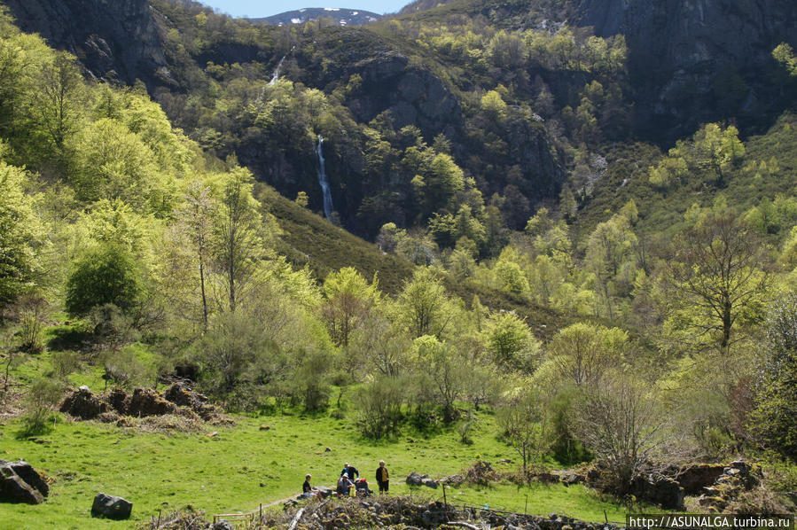 Tarna -Cascada с обледенением.. Водопад  Tabayon.. Инфиесто, Испания