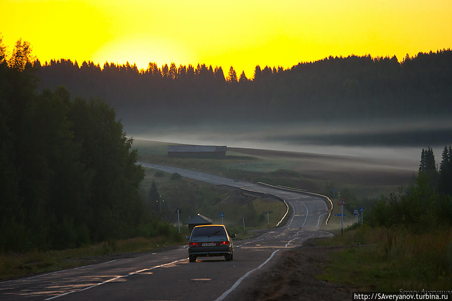 Рассвет на дороге Воткинск — Очёр Россия