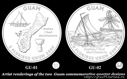 Как США чеканят двадцатипятицентовики для острова Гуам Гуам