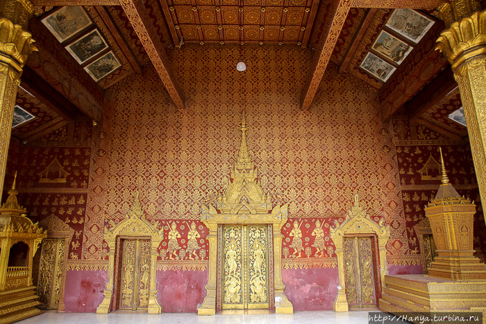 Храмовый комплекс Ват Сене Сук Харам. Здание Wat phra chao pet soc. Портик сима. Фото из интернета Луанг-Прабанг, Лаос