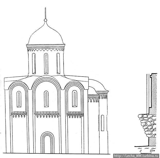 Бориса и Глеба церковь в Кидекше. 1152. Реконструкция Н.Н. Воронина Кидекша, Россия