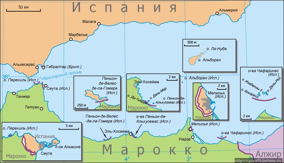 Испанская Африка. Суверенные территории Испании Испания