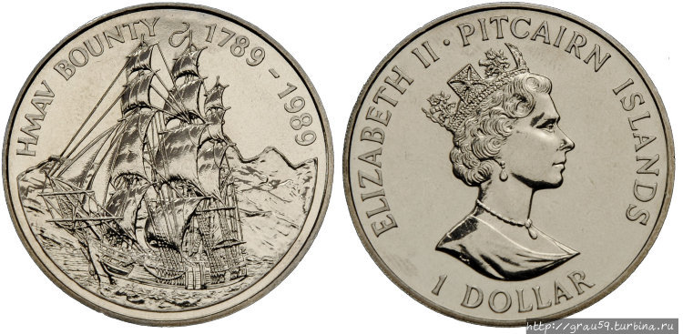 Острова Питкэрн — нумизматический рай Острова Питкэрн