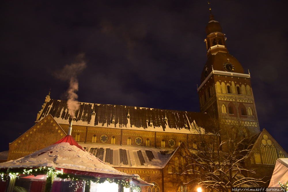 Ночная Рига зимой Рига, Латвия