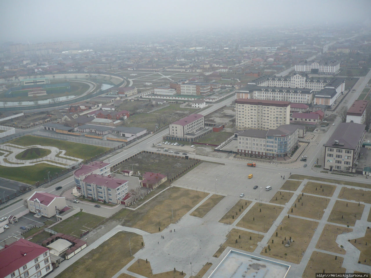 Вид на Грозный с высоты птичьего полета Грозный, Россия