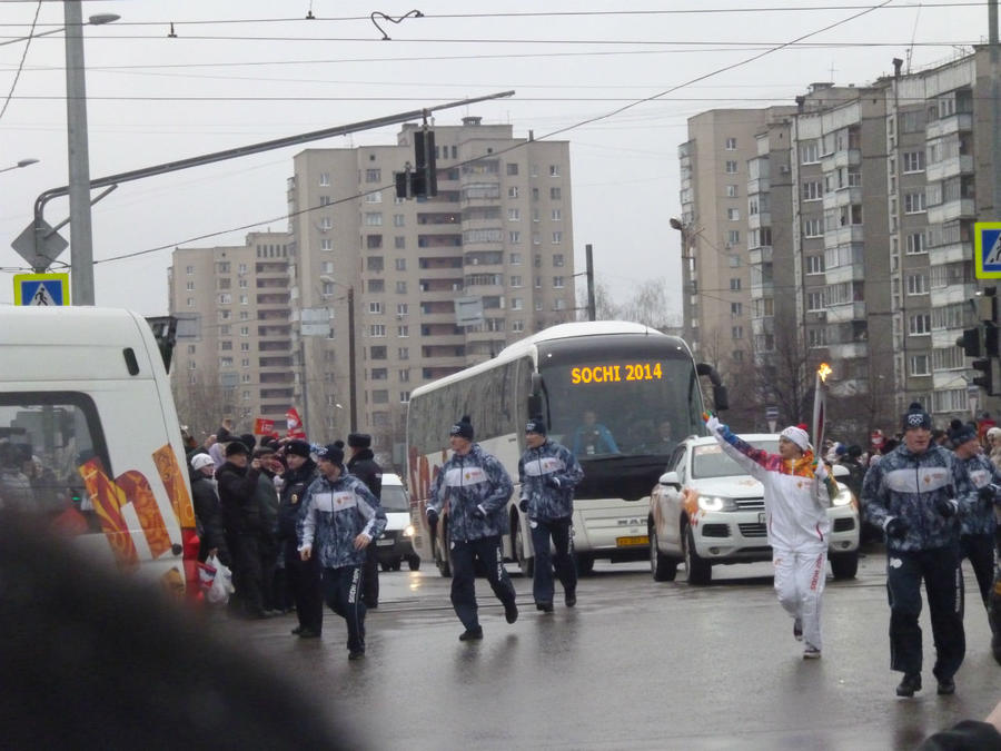 Олимпийский Огонь в родном городе Липецк, Россия