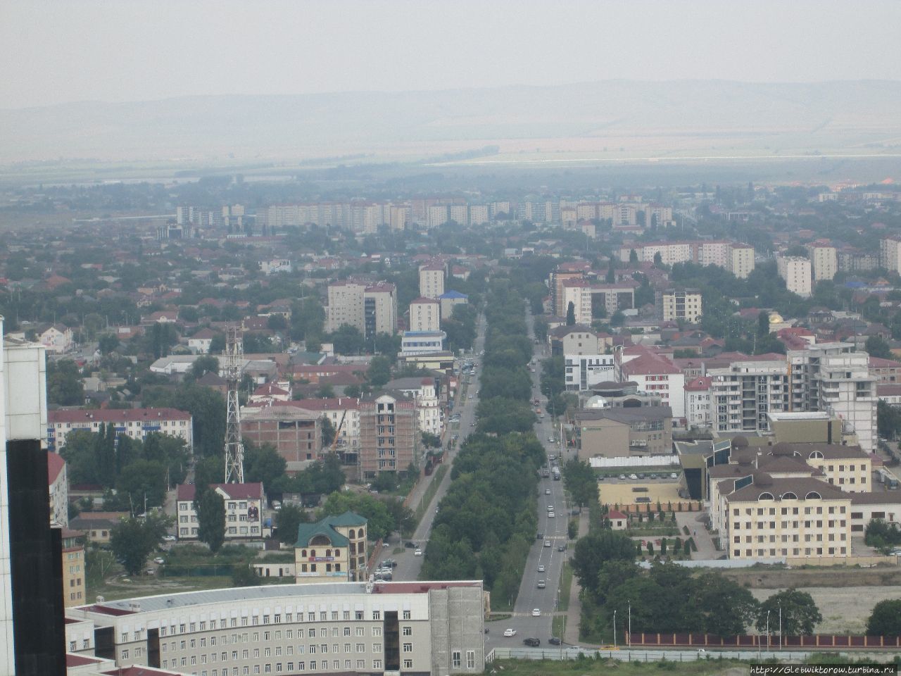 Панорама Грозного с крыши небоскреба Грозный, Россия