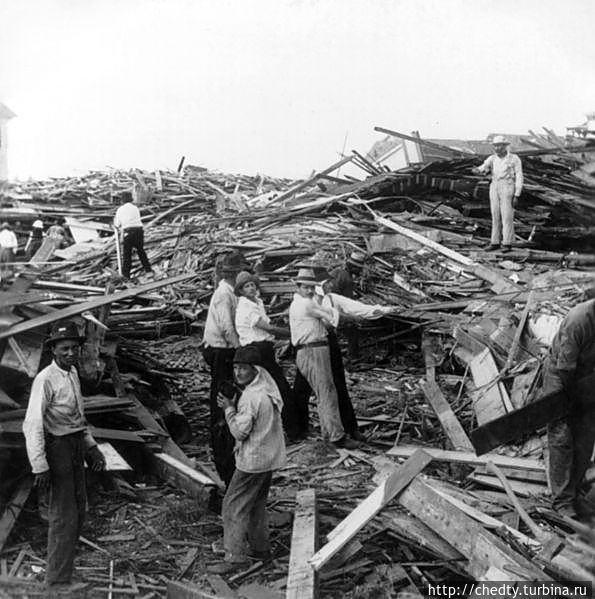 Галвестон после урагана 1900 года. Фото из интернета. Хьюстон, CША