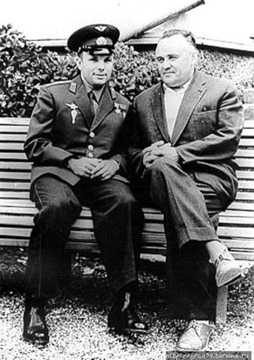 Юрий Гагарин и Сергей Королев в Евпатории, 1966 год, фото И. Снегирева Энгельс, Россия
