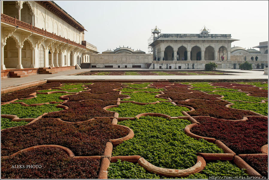 Это в понимании индийских архитекторов — сад! Помимо них в форте есть даже купальни. Но вход туда туристам запрещен. Короче говоря, довольствуемся этими видами... Агра, Индия