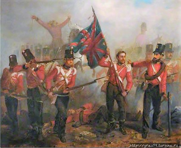 Сержант Люк О. Коннор в сражении на Альме. Рисунок из коллекции музея 23-го Уэльского фузилерного полка.