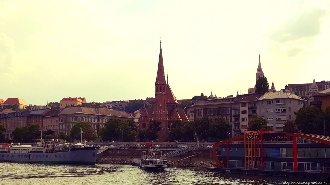 Вид с Дуная на Буду Будапешт, Венгрия