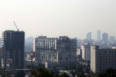 Вид на Мехико из музея,смог над городом