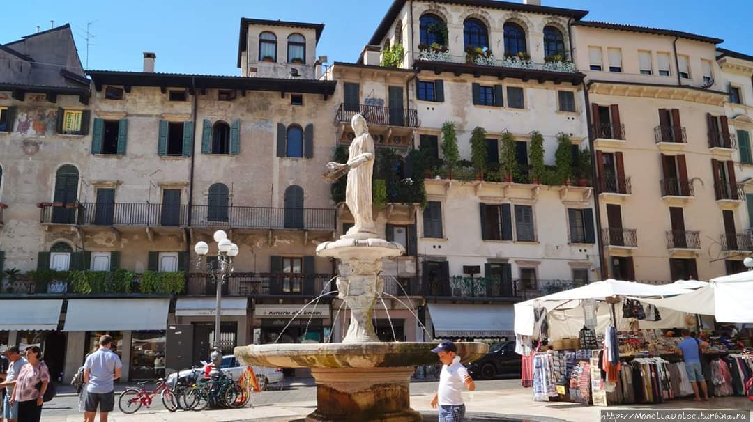 Маршрут в историческом центре Verona. Верона, Италия