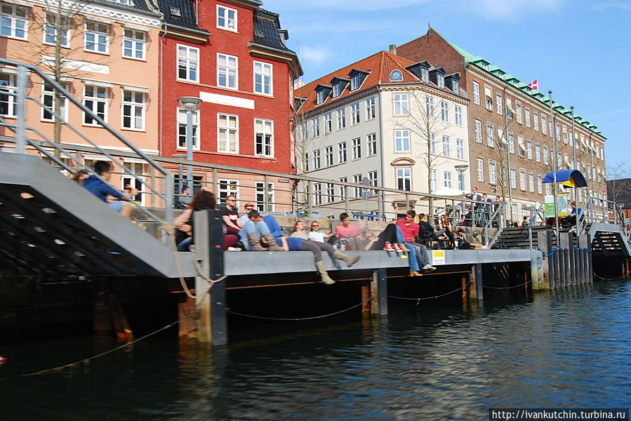 Копенгаген, виды с лодки Копенгаген, Дания
