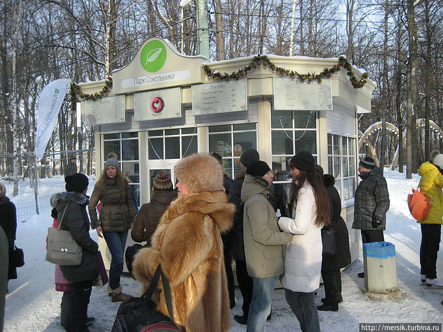 Зимние развлечения в парке Сокольники Москва, Россия