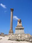 Колонна и сфинкс на холме Погмпея в Александрии
