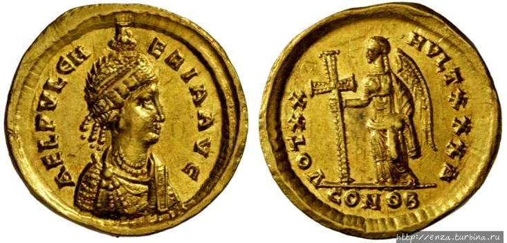 Вот так изображали её на византийских монетах. Стамбул, Турция