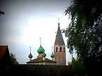 Вид на Воскресенскую церковь с крыши Успенского храма