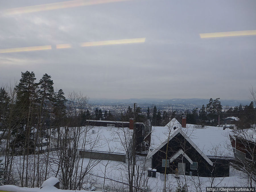 Трамплин Holmenkollen зимой Осло, Норвегия