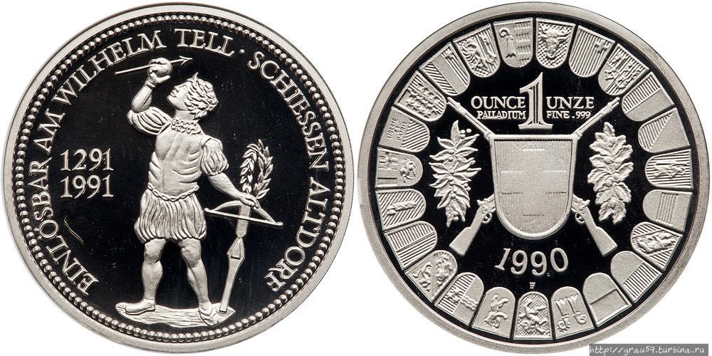 Монеты из палладия Тонга