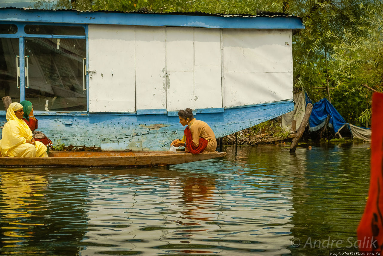 Полуденное зеркало озера Дал Шринагар, Индия