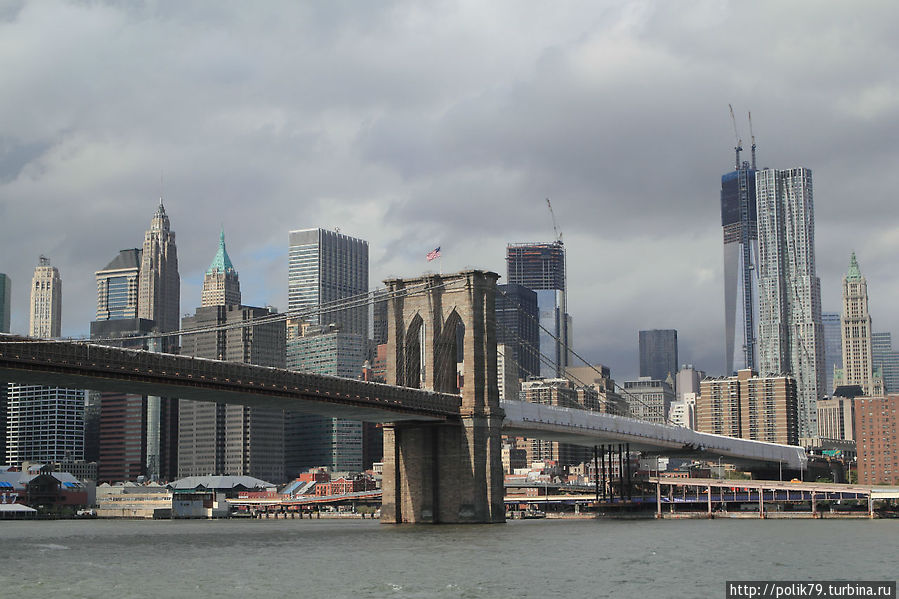Бруклинский мост. Частично на ремонте. Нью-Йорк, CША