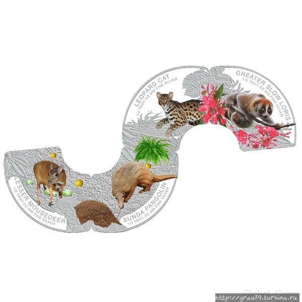 Монеты-пазлы. Часть 1 Сингапур (город-государство)