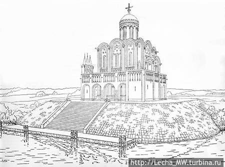 Реконструкция Храма по Н.Н Воронину Боголюбово, Россия