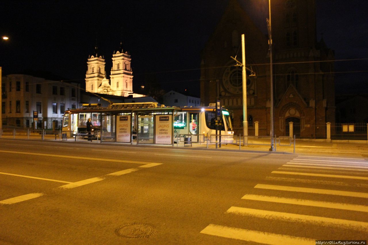 Ночной трамвай. Даугавпилс, Латвия