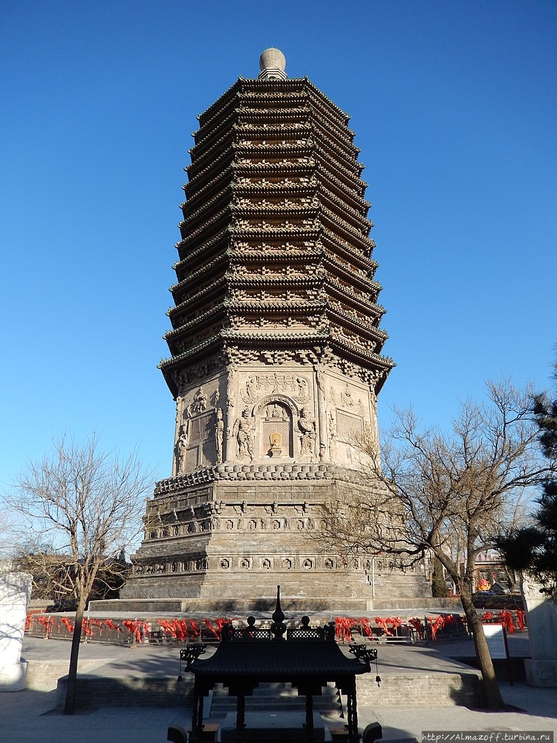 Храмовый комплекс Тяньнинсы и пагода высотой 57,8 метров в Пекине.