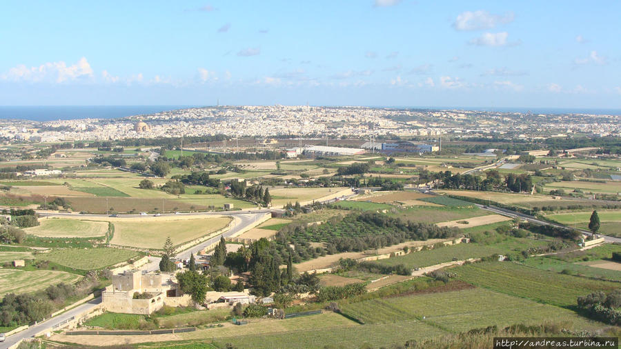 Панорама острова со стены Мдины Мальта